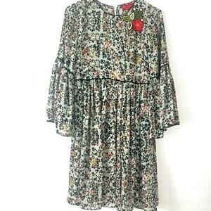 Bhanuni by Jyoti Anthropology Cute Printed Dress W/Embroidered Flower Size 2